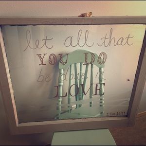 Hand Painted Window, Home decor LOVE